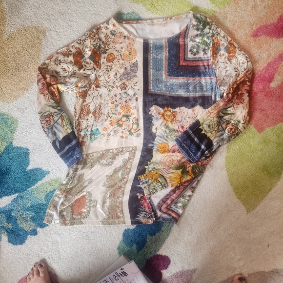 Soft Surroundings Ashbury Velvet Tunic Sz XL Floral - Picture 5 of 7